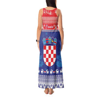 Croatia Christmas Tank Maxi Dress Coat Of Arms Sretan Bozic - Wonder Print Shop