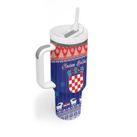 Croatia Christmas Tumbler With Handle Coat Of Arms Sretan Bozic - Wonder Print Shop