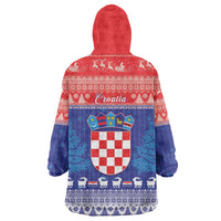 Croatia Christmas Wearable Blanket Hoodie Coat Of Arms Sretan Bozic - Wonder Print Shop