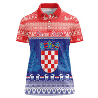Croatia Christmas Women Polo Shirt Coat Of Arms Sretan Bozic - Wonder Print Shop
