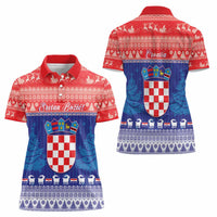 Croatia Christmas Women Polo Shirt Coat Of Arms Sretan Bozic - Wonder Print Shop