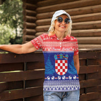 Croatia Christmas Women Polo Shirt Coat Of Arms Sretan Bozic - Wonder Print Shop
