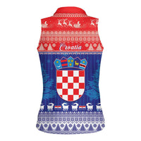 Croatia Christmas Women Sleeveless Polo Shirt Coat Of Arms Sretan Bozic - Wonder Print Shop