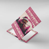 Croatia Christmas Canvas Wall Art Pine Marten Playing Violin - Dark Pink Color - Wonder Print Shop