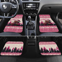 Croatia Christmas Car Mats Pine Marten Playing Violin - Dark Pink Color - Wonder Print Shop
