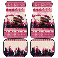 Croatia Christmas Car Mats Pine Marten Playing Violin - Dark Pink Color - Wonder Print Shop