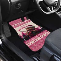 Croatia Christmas Car Mats Pine Marten Playing Violin - Dark Pink Color - Wonder Print Shop