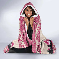 Croatia Christmas Hooded Blanket Pine Marten Playing Violin - Dark Pink Color