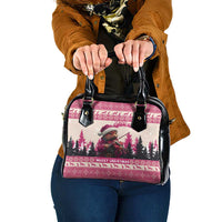 Croatia Christmas Shoulder Handbag Pine Marten Playing Violin - Dark Pink Color