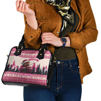 Croatia Christmas Shoulder Handbag Pine Marten Playing Violin - Dark Pink Color