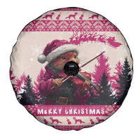 Croatia Christmas Spare Tire Cover Pine Marten Playing Violin - Dark Pink Color - Wonder Print Shop
