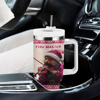 Croatia Christmas Tumbler With Handle Pine Marten Playing Violin - Dark Pink Color - Wonder Print Shop