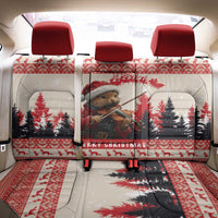 Croatia Christmas Back Car Seat Cover Pine Marten Playing Violin - Red Color - Wonder Print Shop
