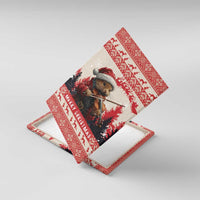 Croatia Christmas Canvas Wall Art Pine Marten Playing Violin - Red Color - Wonder Print Shop