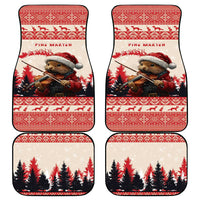 Croatia Christmas Car Mats Pine Marten Playing Violin - Red Color - Wonder Print Shop