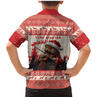 Croatia Christmas Family Matching Mermaid Dress and Hawaiian Shirt Pine Marten Playing Violin - Red Color - Wonder Print Shop