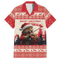 Croatia Christmas Hawaiian Shirt Pine Marten Playing Violin - Red Color - Wonder Print Shop