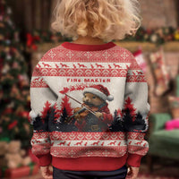 Croatia Christmas Kid Ugly Christmas Sweater Pine Marten Playing Violin - Red Color - Wonder Print Shop
