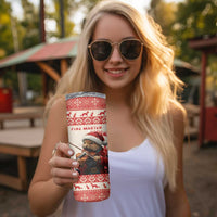 Croatia Christmas Skinny Tumbler Pine Marten Playing Violin - Red Color - Wonder Print Shop