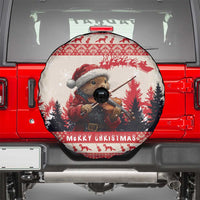 Croatia Christmas Spare Tire Cover Pine Marten Playing Violin - Red Color - Wonder Print Shop