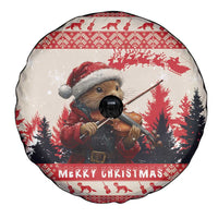 Croatia Christmas Spare Tire Cover Pine Marten Playing Violin - Red Color - Wonder Print Shop