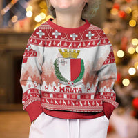 Malta Christmas Kid Ugly Christmas Sweater Coat Of Arms il-Milied it-Tajjeb - Wonder Print Shop
