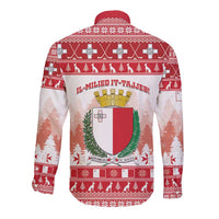 Malta Christmas Long Sleeve Button Shirt Coat Of Arms il-Milied it-Tajjeb - Wonder Print Shop