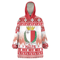 Malta Christmas Wearable Blanket Hoodie Coat Of Arms il-Milied it-Tajjeb - Wonder Print Shop