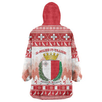 Malta Christmas Wearable Blanket Hoodie Coat Of Arms il-Milied it-Tajjeb - Wonder Print Shop
