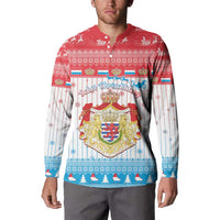 Luxembourg Christmas Button Sweatshirt Coat Of Arms Schei Chreschtdeeg - Wonder Print Shop