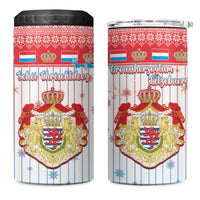 Luxembourg Christmas 4 in 1 Can Cooler Tumbler Coat Of Arms Schei Chreschtdeeg - Wonder Print Shop
