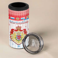 Luxembourg Christmas 4 in 1 Can Cooler Tumbler Coat Of Arms Schei Chreschtdeeg - Wonder Print Shop