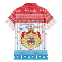 Luxembourg Christmas Family Matching Mermaid Dress and Hawaiian Shirt Coat Of Arms Schei Chreschtdeeg - Wonder Print Shop