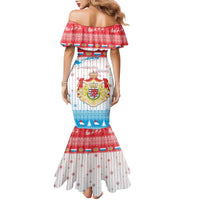 Luxembourg Christmas Family Matching Mermaid Dress and Hawaiian Shirt Coat Of Arms Schei Chreschtdeeg - Wonder Print Shop