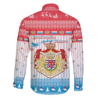 Luxembourg Christmas Family Matching Off Shoulder Short Dress and Hawaiian Shirt Coat Of Arms Schei Chreschtdeeg - Wonder Print Shop