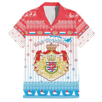 Luxembourg Christmas Family Matching Puletasi and Hawaiian Shirt Coat Of Arms Schei Chreschtdeeg - Wonder Print Shop
