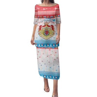 Luxembourg Christmas Family Matching Puletasi and Hawaiian Shirt Coat Of Arms Schei Chreschtdeeg - Wonder Print Shop
