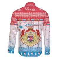 Luxembourg Christmas Family Matching Short Sleeve Bodycon Dress and Hawaiian Shirt Coat Of Arms Schei Chreschtdeeg - Wonder Print Shop