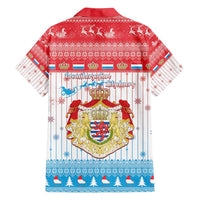 Luxembourg Christmas Family Matching Summer Maxi Dress and Hawaiian Shirt Coat Of Arms Schei Chreschtdeeg - Wonder Print Shop