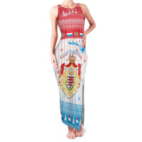 Luxembourg Christmas Family Matching Tank Maxi Dress and Hawaiian Shirt Coat Of Arms Schei Chreschtdeeg - Wonder Print Shop
