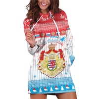 Luxembourg Christmas Hoodie Dress Coat Of Arms Schei Chreschtdeeg - Wonder Print Shop