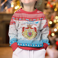 Luxembourg Christmas Kid Ugly Christmas Sweater Coat Of Arms Schei Chreschtdeeg - Wonder Print Shop
