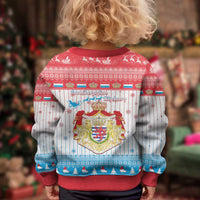 Luxembourg Christmas Kid Ugly Christmas Sweater Coat Of Arms Schei Chreschtdeeg - Wonder Print Shop