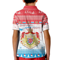 Luxembourg Christmas Kid Polo Shirt Coat Of Arms Schei Chreschtdeeg - Wonder Print Shop