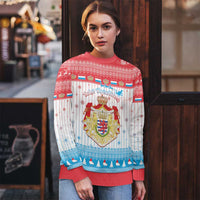 Luxembourg Christmas Ugly Christmas Sweater Coat Of Arms Schei Chreschtdeeg - Wonder Print Shop