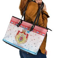 Luxembourg Christmas Leather Tote Bag Coat Of Arms Schei Chreschtdeeg - Wonder Print Shop