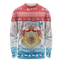 Luxembourg Christmas Long Sleeve Shirt Coat Of Arms Schei Chreschtdeeg - Wonder Print Shop