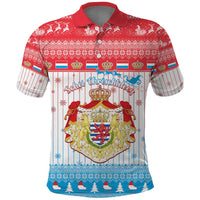 Luxembourg Christmas Polo Shirt Coat Of Arms Schei Chreschtdeeg - Wonder Print Shop