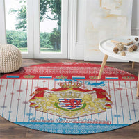 Luxembourg Christmas Round Carpet Coat Of Arms Schei Chreschtdeeg