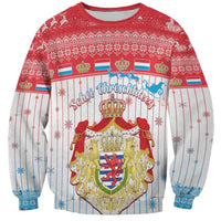 Luxembourg Christmas Sweatshirt Coat Of Arms Schei Chreschtdeeg - Wonder Print Shop